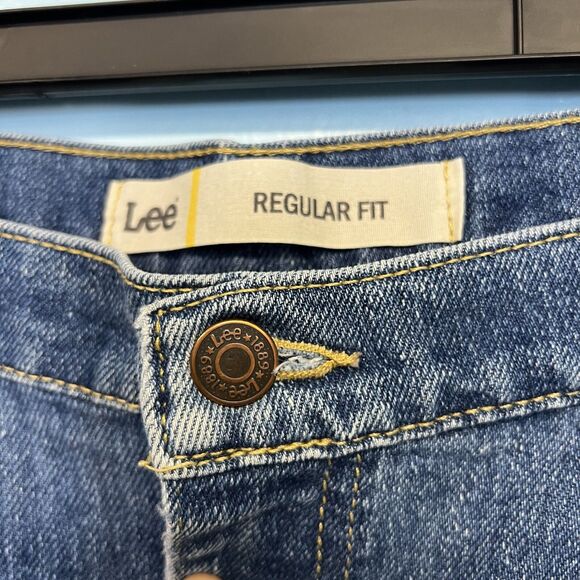 Men LEE Jeans 44x30 Big&Tall Straight Leg Med Wash - Picture 6 of 8